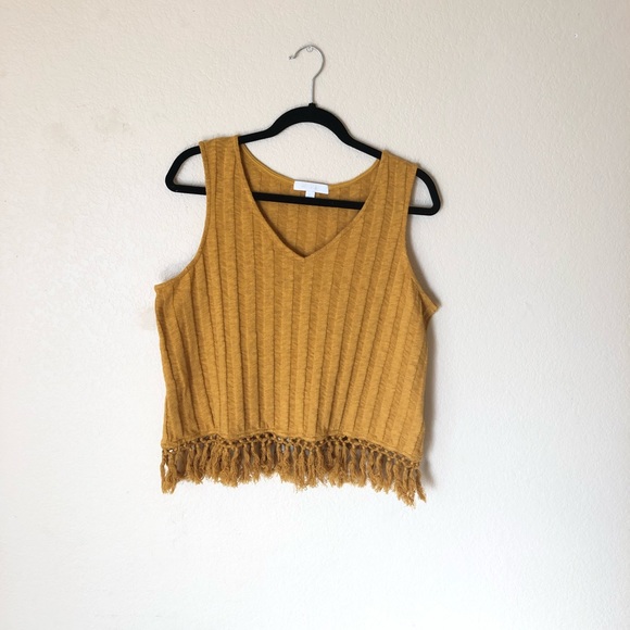 Anthropologie Tops - Anthropologie Beachcomber Fringe Crop Tank